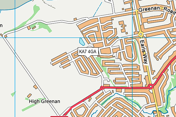 KA7 4GA map - OS VectorMap District (Ordnance Survey)