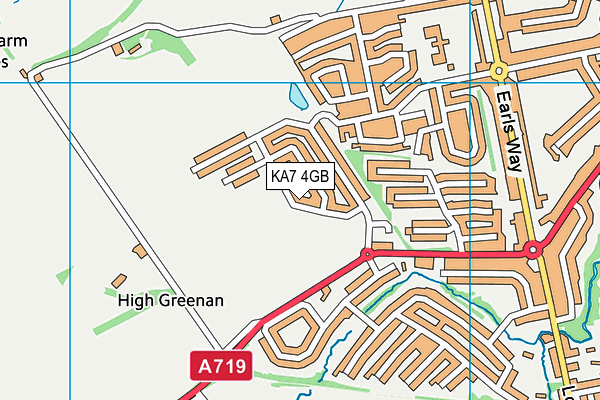 KA7 4GB map - OS VectorMap District (Ordnance Survey)