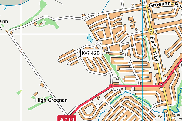 KA7 4GD map - OS VectorMap District (Ordnance Survey)