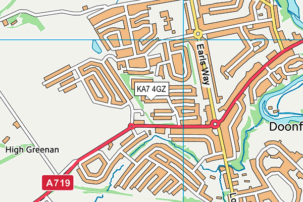 KA7 4GZ map - OS VectorMap District (Ordnance Survey)