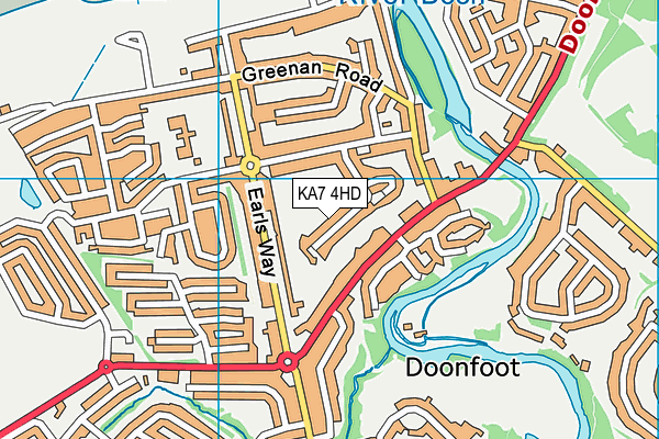 KA7 4HD map - OS VectorMap District (Ordnance Survey)