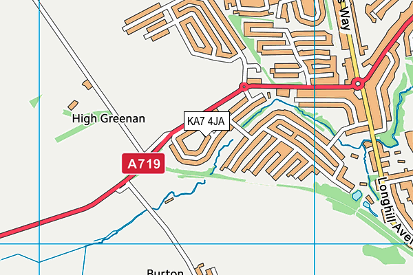 KA7 4JA map - OS VectorMap District (Ordnance Survey)