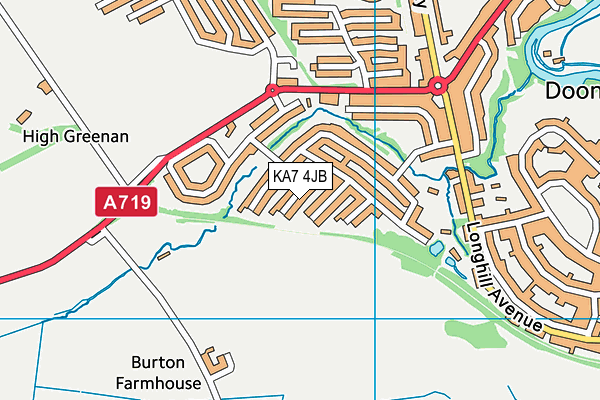 KA7 4JB map - OS VectorMap District (Ordnance Survey)