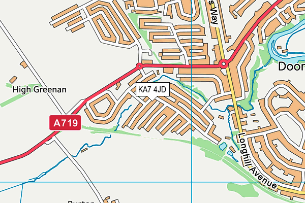 KA7 4JD map - OS VectorMap District (Ordnance Survey)