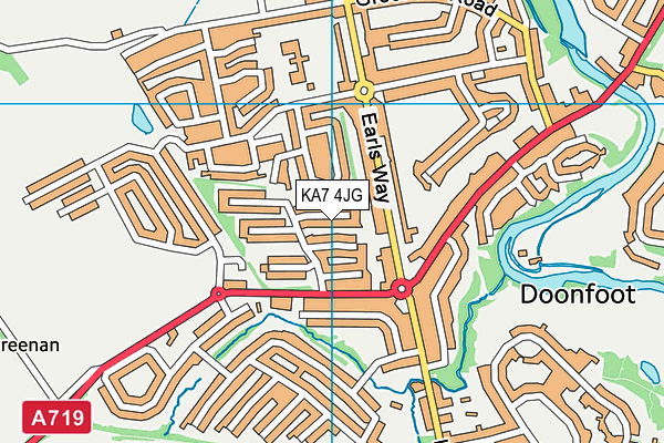 KA7 4JG map - OS VectorMap District (Ordnance Survey)