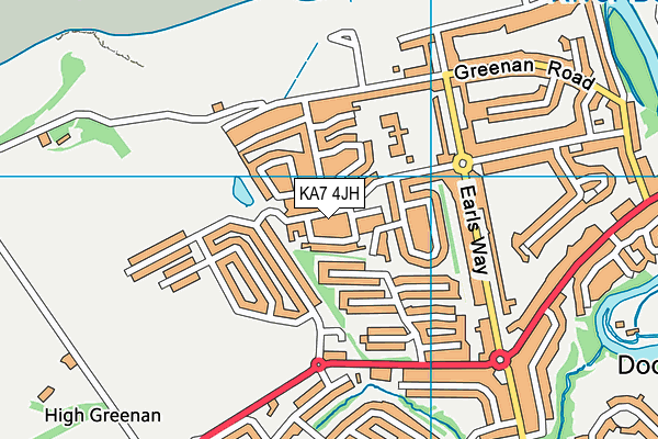 KA7 4JH map - OS VectorMap District (Ordnance Survey)