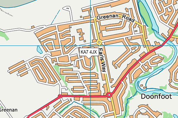 KA7 4JX map - OS VectorMap District (Ordnance Survey)