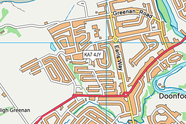 KA7 4JY map - OS VectorMap District (Ordnance Survey)