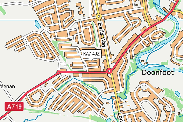 KA7 4JZ map - OS VectorMap District (Ordnance Survey)