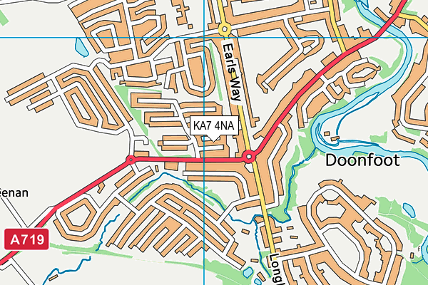 KA7 4NA map - OS VectorMap District (Ordnance Survey)