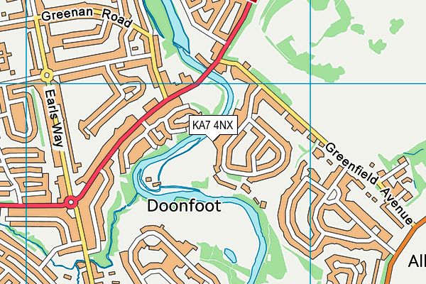 KA7 4NX map - OS VectorMap District (Ordnance Survey)