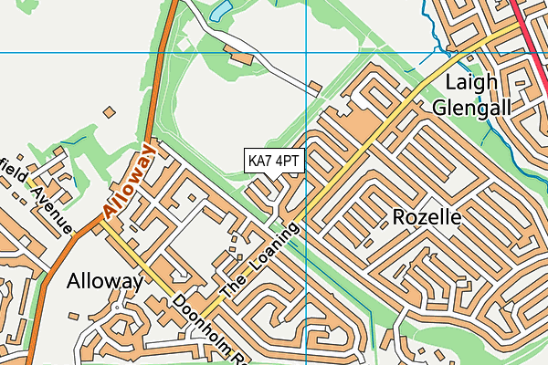 KA7 4PT map - OS VectorMap District (Ordnance Survey)