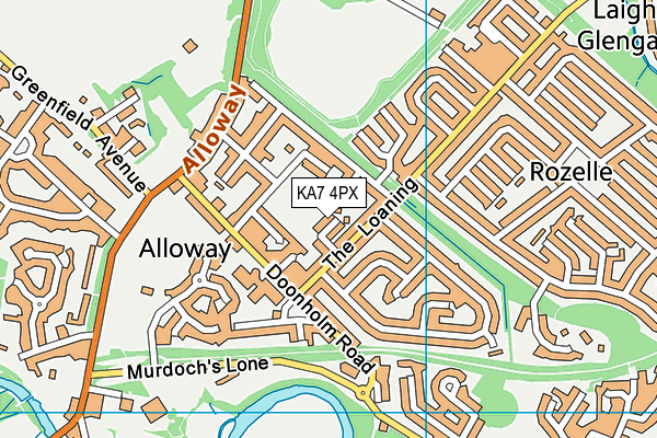 KA7 4PX map - OS VectorMap District (Ordnance Survey)