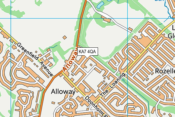 KA7 4QA map - OS VectorMap District (Ordnance Survey)