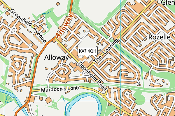 KA7 4QH map - OS VectorMap District (Ordnance Survey)