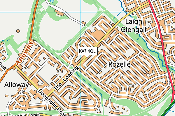 KA7 4QL map - OS VectorMap District (Ordnance Survey)