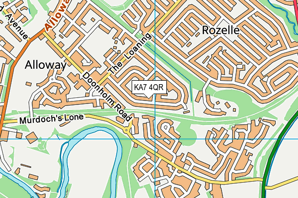 KA7 4QR map - OS VectorMap District (Ordnance Survey)