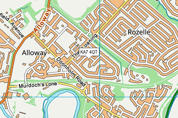 KA7 4QT map - OS VectorMap District (Ordnance Survey)