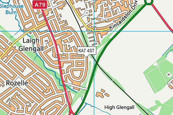 KA7 4ST map - OS VectorMap District (Ordnance Survey)