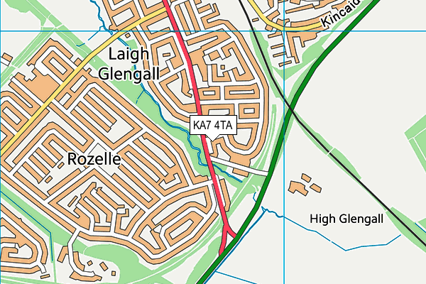 KA7 4TA map - OS VectorMap District (Ordnance Survey)