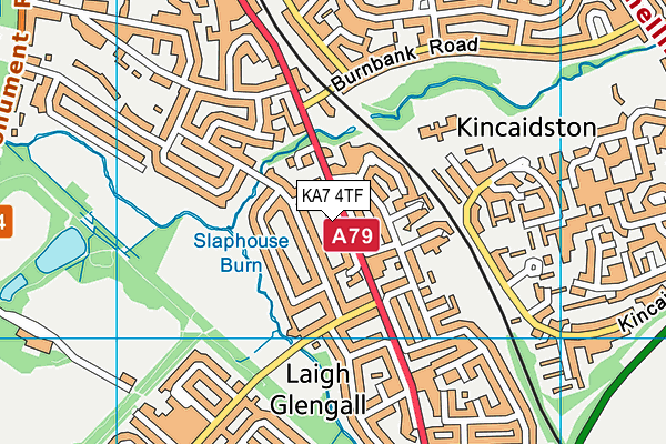 KA7 4TF map - OS VectorMap District (Ordnance Survey)
