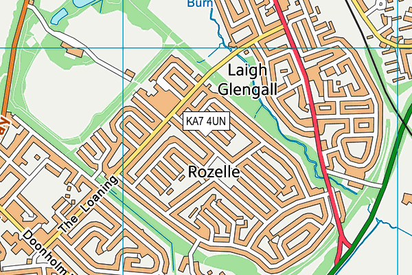 KA7 4UN map - OS VectorMap District (Ordnance Survey)