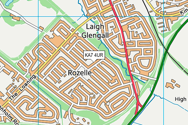 KA7 4UR map - OS VectorMap District (Ordnance Survey)