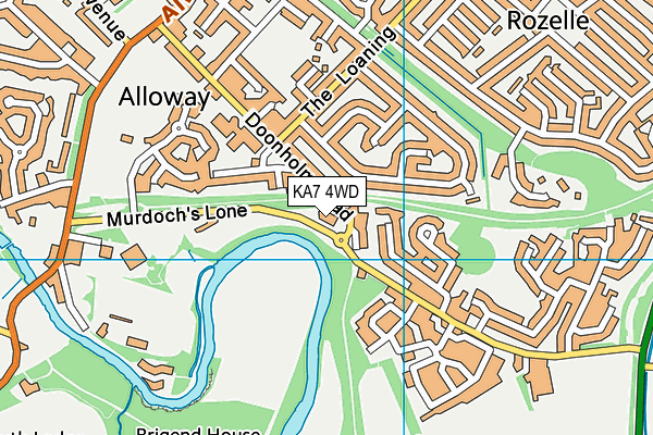 KA7 4WD map - OS VectorMap District (Ordnance Survey)