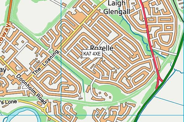 KA7 4XE map - OS VectorMap District (Ordnance Survey)