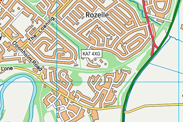 KA7 4XG map - OS VectorMap District (Ordnance Survey)