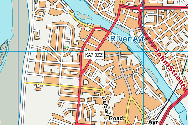 KA7 9ZZ map - OS VectorMap District (Ordnance Survey)