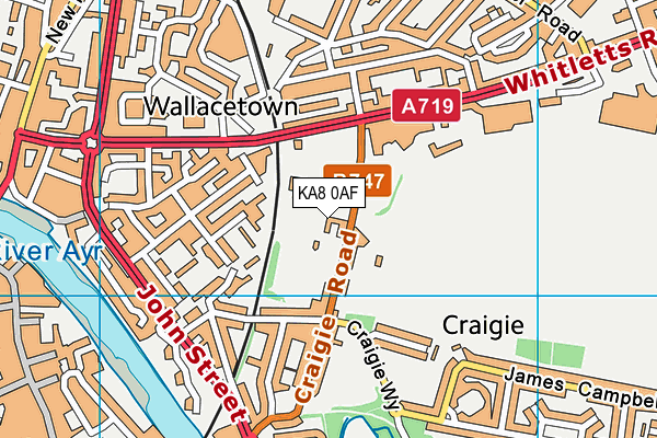 KA8 0AF map - OS VectorMap District (Ordnance Survey)