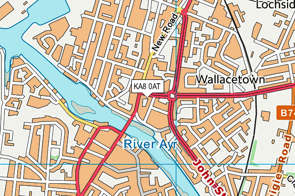 KA8 0AT map - OS VectorMap District (Ordnance Survey)