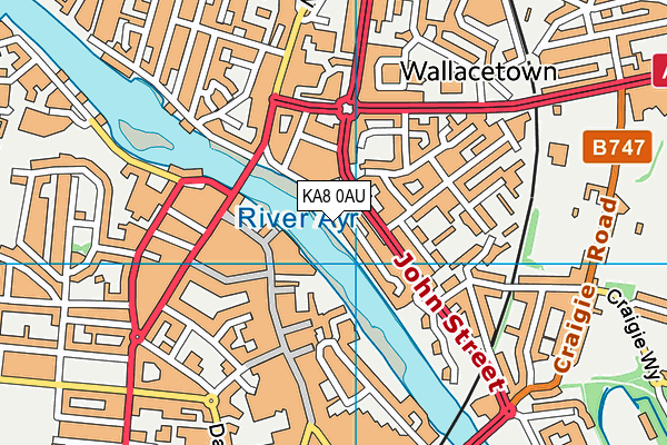 KA8 0AU map - OS VectorMap District (Ordnance Survey)