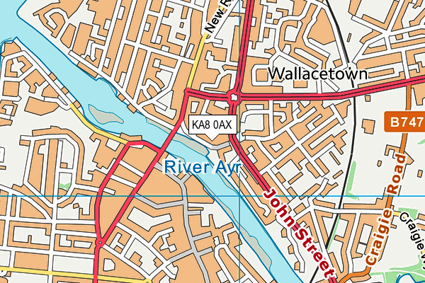 KA8 0AX map - OS VectorMap District (Ordnance Survey)