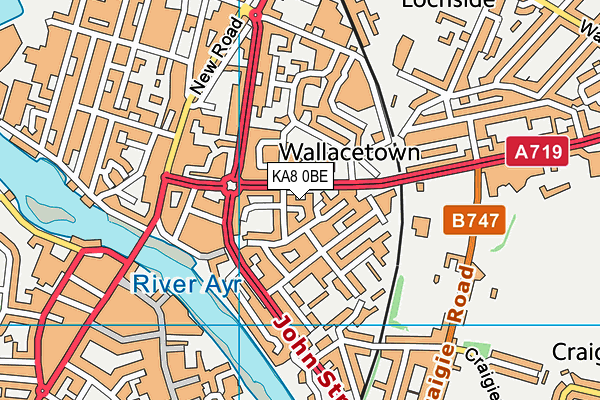 KA8 0BE map - OS VectorMap District (Ordnance Survey)