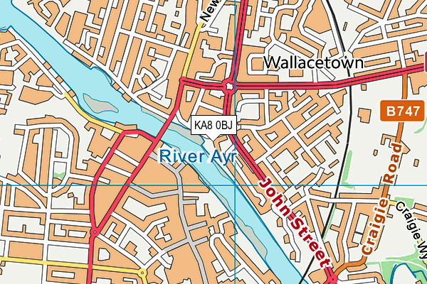 KA8 0BJ map - OS VectorMap District (Ordnance Survey)