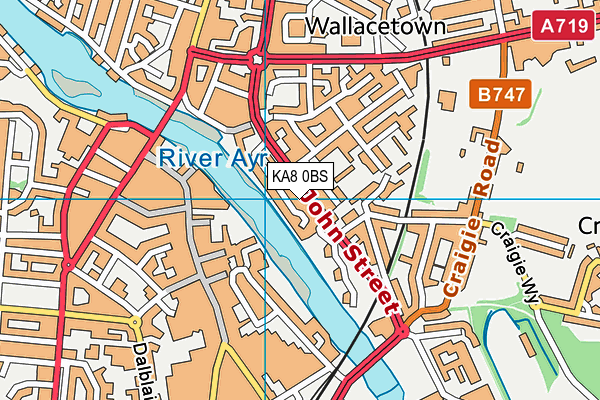 KA8 0BS map - OS VectorMap District (Ordnance Survey)