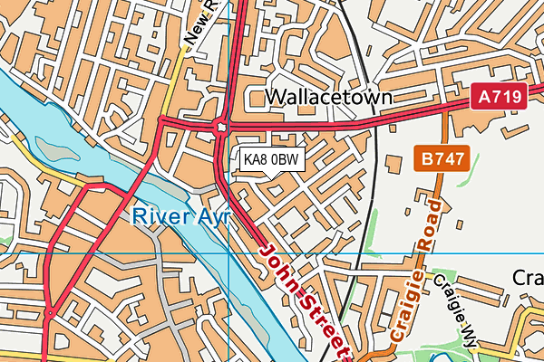 KA8 0BW map - OS VectorMap District (Ordnance Survey)