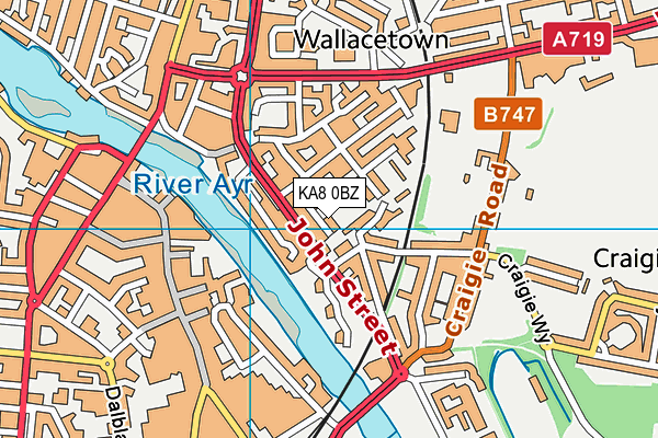 KA8 0BZ map - OS VectorMap District (Ordnance Survey)