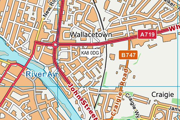 KA8 0DG map - OS VectorMap District (Ordnance Survey)