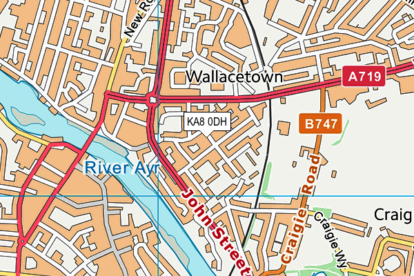 KA8 0DH map - OS VectorMap District (Ordnance Survey)