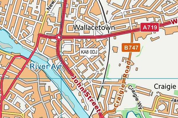 KA8 0DJ map - OS VectorMap District (Ordnance Survey)