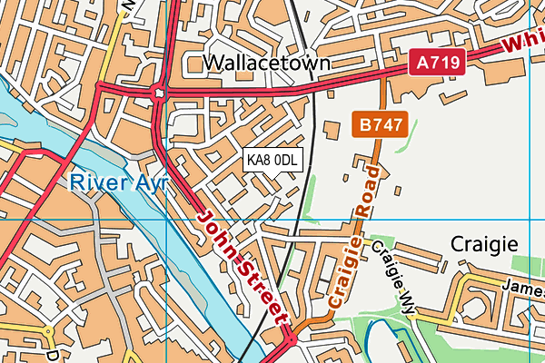 KA8 0DL map - OS VectorMap District (Ordnance Survey)