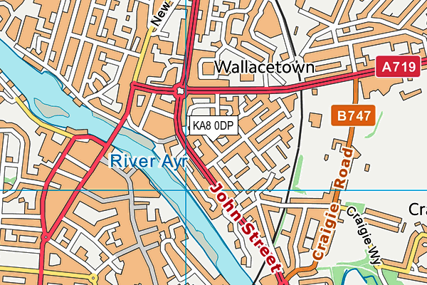 KA8 0DP map - OS VectorMap District (Ordnance Survey)