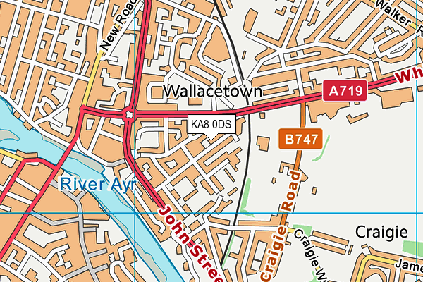 KA8 0DS map - OS VectorMap District (Ordnance Survey)