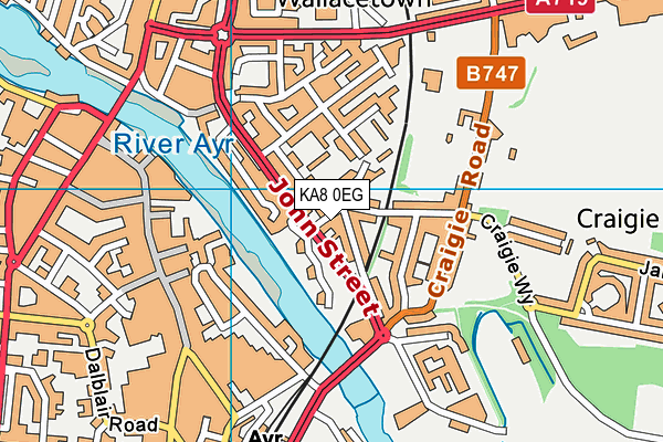 KA8 0EG map - OS VectorMap District (Ordnance Survey)