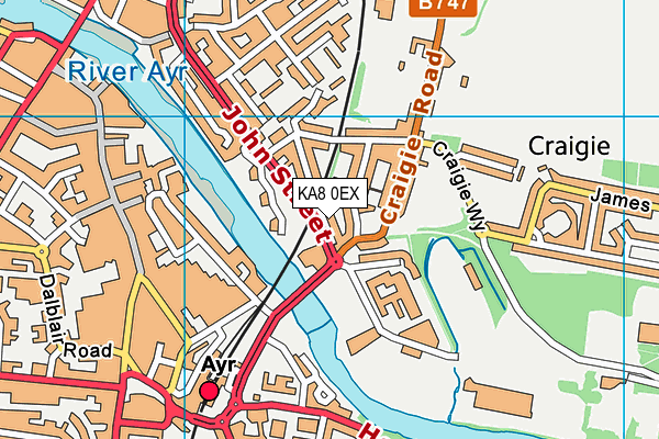 KA8 0EX map - OS VectorMap District (Ordnance Survey)