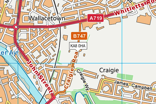 KA8 0HA map - OS VectorMap District (Ordnance Survey)