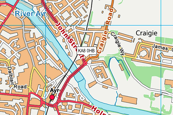 KA8 0HB map - OS VectorMap District (Ordnance Survey)